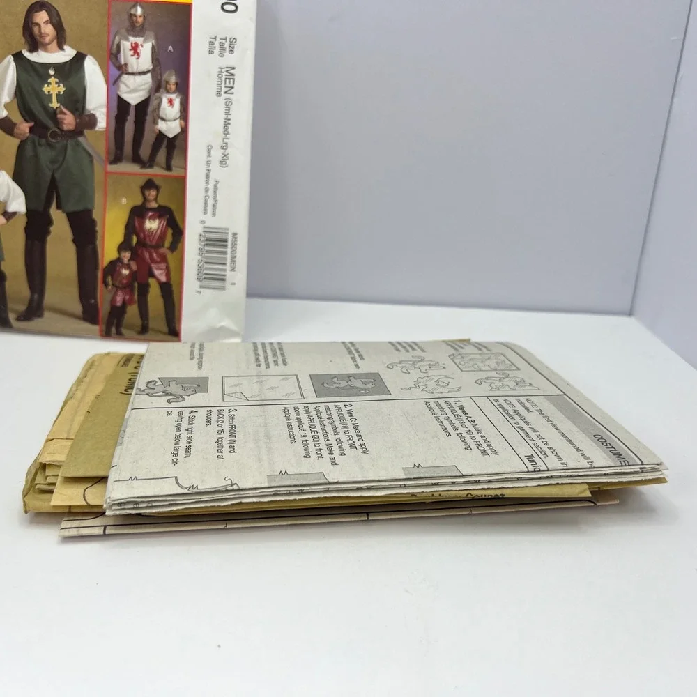 McCall's M5500 Costume Tunic Armor Hood Pattern S-XL Cosplay Knight Prince